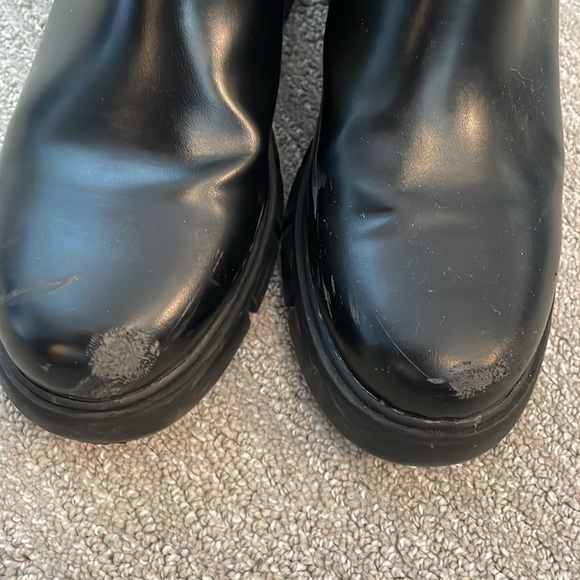 REDTOP Chelsea Boots 9.5 BlackChunky Block Heel Platform Lug Sole Ankle Booties - Picture 8 of 9